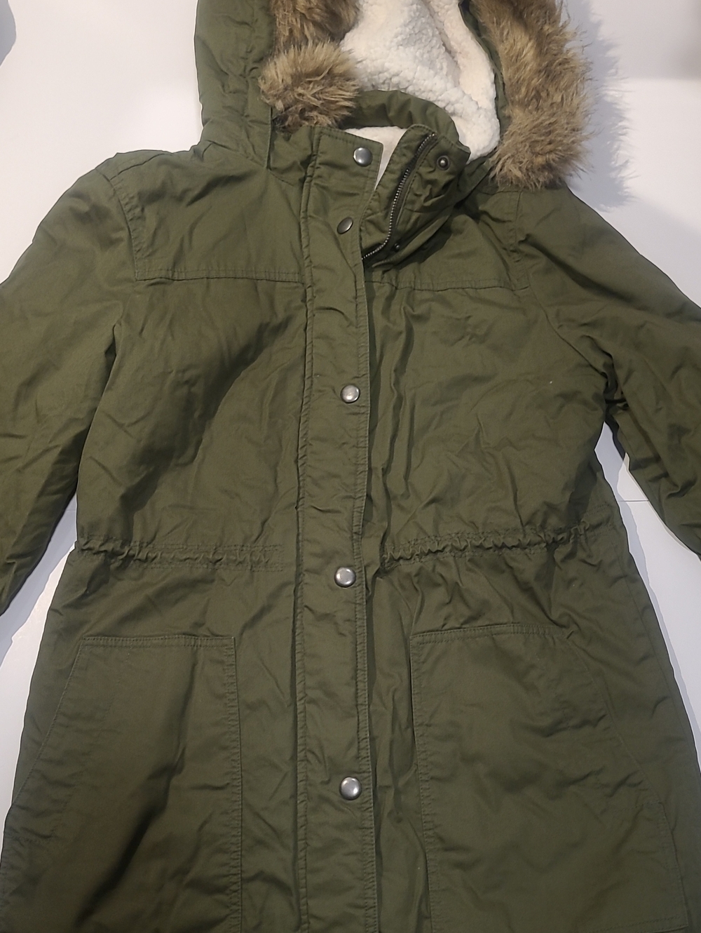 GAP Jacket Womens Green Fur Hooded